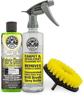 CWS203 - HOL315 Foaming Citrus Fabric Clean, Easy-to-Use Drill Brush Carpet & Upholstery Fabric Cleaning Kit (Car Carpets, Seats & Floor Mats), 16 fl oz, Citrus Scent