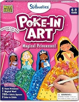 Poke-in Art - Magical Princesses, Mess-Free Fun for Kids, DIY Wood Craft Kits, Creative Activity, Gifts for Girls & Boys Ages 4, 5, 6, 7, 8, 9