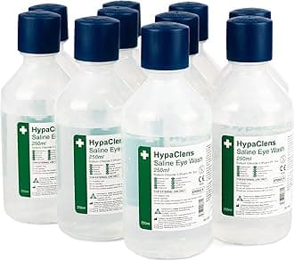 Group HypaClens Eye Wash Bottle Sterile Saline Solution 0.9%, 250 ml (Pack of 10)