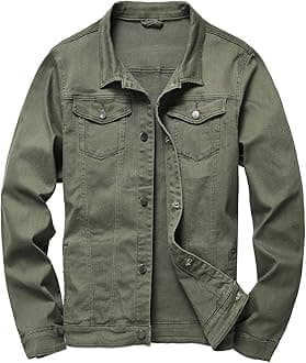 Mens Denim Jacket Ripped Slim Jean Jacket Coat for Men