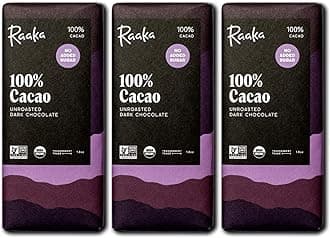 100% Dark Chocolate Bars - Unsweetened, Bitter, Sugar Free, Pure Cacao - Organic, Vegan, Soy Free, Gluten Free, Kosher, Keto, Nut Free - 1.8oz 100% Chocolate Bars, 3-Pack