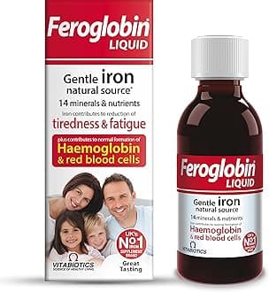Feroglobin Liquid 200ml | Gentle Iron Supplement - Support Deficiency, Anemia, Blood formation, Boost Energy, Immunity & Vitality - Reduce Fatigue & Tiredness |Honey & Orange Flavour