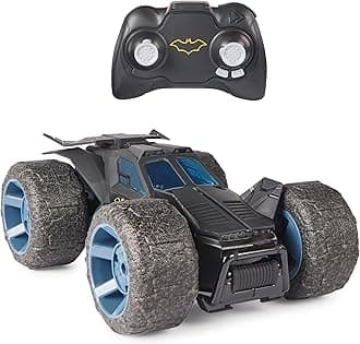 DC Comics Batman Stunt Force Batmobile Indoor Remote Control Car Turbo Boost & Crazy Stunt Collector Superhero Kids Toy for Boys and Girls 4+