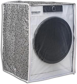 Classic® Front Load Washing Machine Cover Suitable for LG 6.5 Kg & 8 Kg (63cmsX63cmsX81cms, Black & Grey)