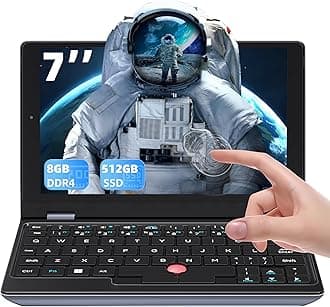 All Metal 7'' HD Touchscreen Ultra-Light Mini Laptop: Alder Lake N95 CPU 8GB RAM,512GB SSD, Win 11 Pro PC, WiFi, USB3.0, Mini HDMI, TF Card - for Business and Students (8G+512GB)