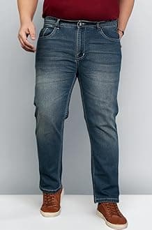 Bigbanana Plus Size Men's Regular Fit Washed Jeans