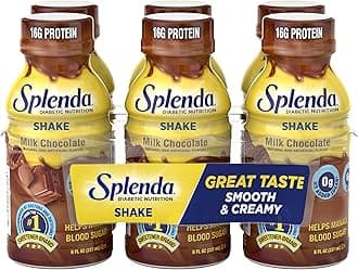 SPLENDA Diabetes Care Shakes - Meal Replacement Shake, 8 Fluid Ounces Per Bottle (Milk Chocolate, 6 Pack)