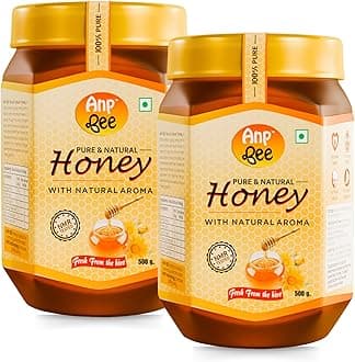 ANP BEE Raw Natural Honey 500g I 100% Pure, Unpasteurized NMR Tested Original Honey I No Sugar Adulteration I Natural Immunity Booster I Home Remedy for Cold & Cough I Pack of 2