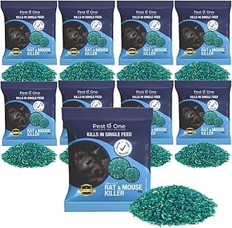 Rat & Mouse Poison Bait Grains - Maximum Strength Strongest Rodent Single Feed Kill Brodifacoum All Weather (450g)