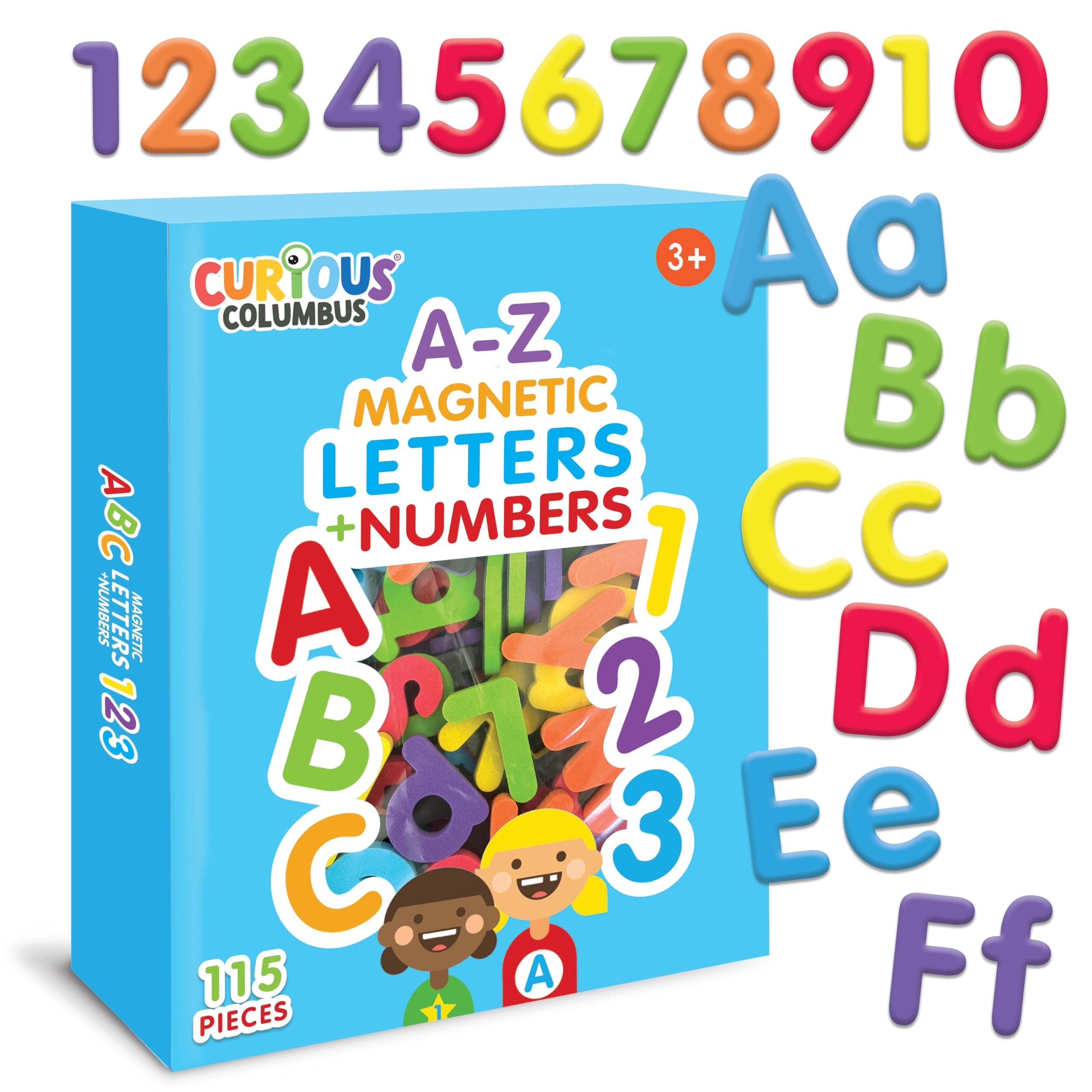 Curious Columbus Magnetic Letters and Numbers for Toddlers. Foam Alphabet Fri...