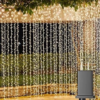 Solhice LED Curtain Lights Outdoor 30ft x10ft, 720 LED Plug in Hanging String Lights Indoor, Twinkle Light Backdrop for Outside Wedding Bedroom Décor, Warm White (Not Connectable)