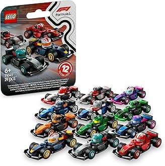 LEGO F1 Collectible Race Cars Toys - Get 1 of 12 Mini Car Models with Drivers Helmets & Moving Wheels - Formula 1 Teams incl. Ferrari, Mercedes, McLaren, Red Bull - Mystery Box - 71049