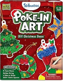 Skillmatics Poke-in Art - Christmas Decor, Mess-Free Art for Kids, DIY Craft Kits, Creative Activity, Gifts for Ages 4, 5, 6, 7, 8, 9, 10, 11, 12