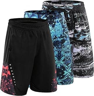 3PCS / Set Men's Running Shorts Quick Dry Running Shorts Basketball Pants Sports Pants (3pcs Short/Set4,L)
