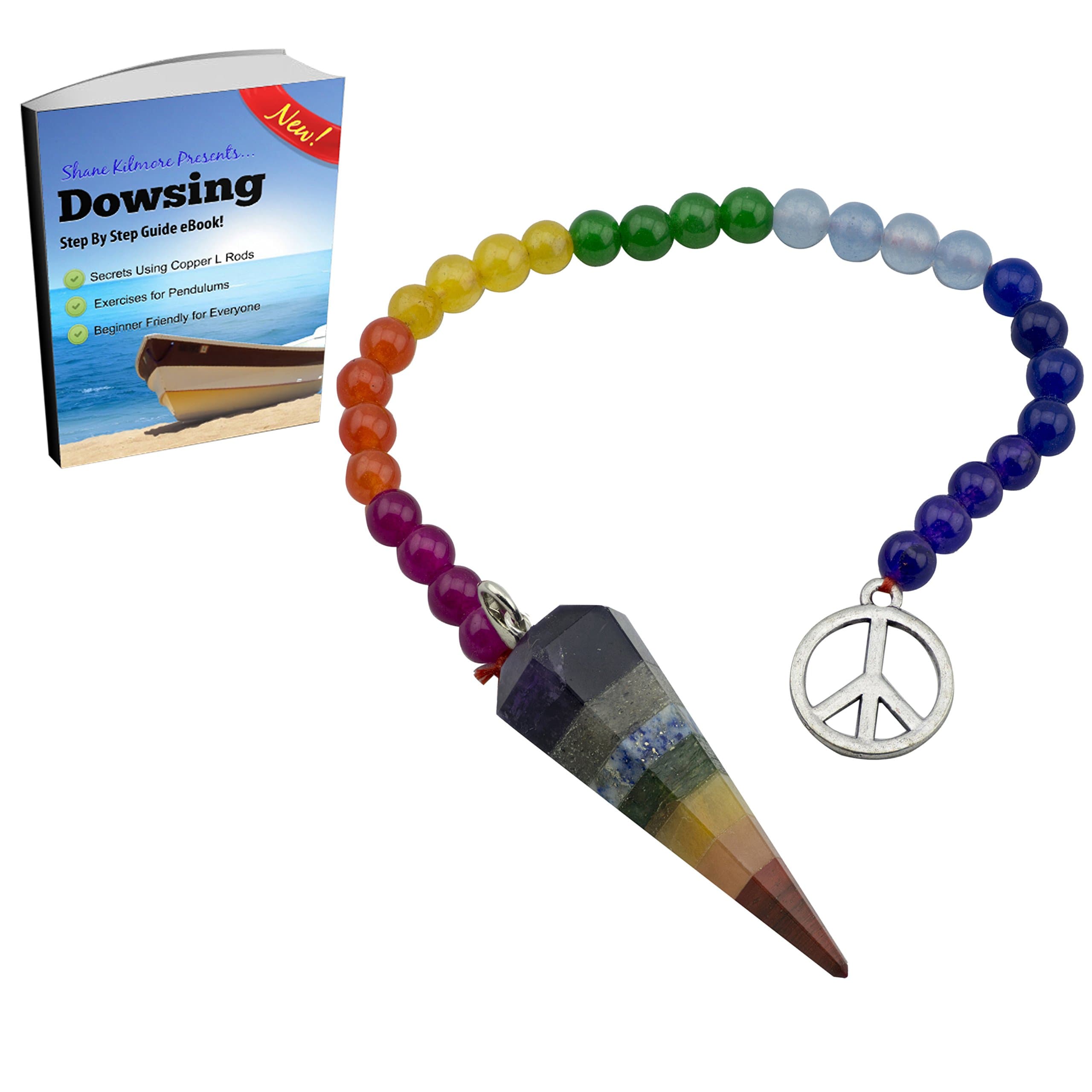 CK Crystal Chakra Multi-Stone Pendulum Dowsing Reiki Bead Charm