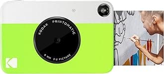 Printomatic Digital Instant Print Camera - Full Color Prints On ZINK 2x3" Sticky-Backed Photo Paper (Green) Print Memories Instantly