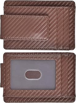 Money Clip RFID Front Pocket Wallet Men Leather Slim Minimalist Wallet