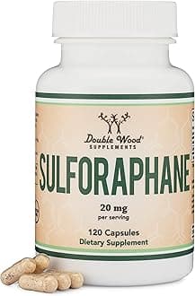 Double Wood Supplements Sulforaphane - 20mg of Activated and Stabilized Sulforaphane per Serving (120 Capsules) Potent Broccoli Extract for Healthy Aging