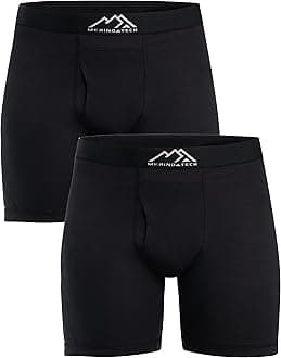 Merino Wool Base Layer Boxer Shorts for Men (Small, 2 Pack - Black)
