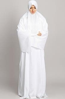 Hijab's Womens White Prayer Dress Namazi White Dress