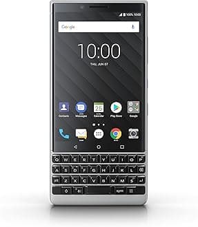BlackBerry KEY2 64GB (Single-SIM, BBF100-1, QWERTY Keypad) (GSM Only, No CDMA) Factory Unlocked SIM-Free 4G/LTE Smartphone - International Version (Silver) - No warranty in the USA (Renewed)