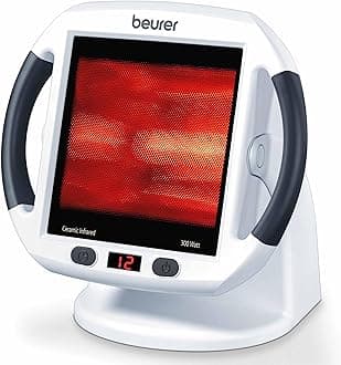 - Beurer Il50 Infrared Heat Lamp For Muscle Pain And Cold Relief, Light Therapy And Portable (Red) - Ceramic