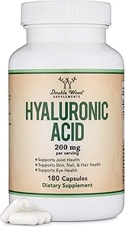 Double Wood Supplements Hyaluronic Acid, 180 Capsules (100 mg per Capsule)