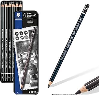 Staedtler Drawing Or Sketch Pencils Wood (100B G6),Black