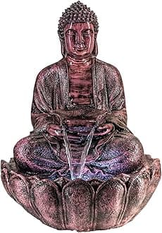 EXPLEASIA Lotus Buddha Water Fountain for Home, Indoor Water Fountain Big Size, Water Fountain, Water Fountain for Garden, Water Fountain for Home vastu, Buddha Fountain 3 feet
