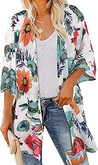 Women's Kimono Swimsuit Coverups Summer Beach Casual Loose Cardigans for Swimwear
