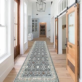 HY HAO YUN LAI Non Slip Runners for Hallways,Washable Long Ultra Soft Kitchen Runner Rug,Non Shedding Accent Farmhouse Runner Rugs (Black, 2 X 10)OEKO-TEX STANDARD 100