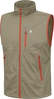 Little Donkey Andy Men's Lightweight Softshell Vest Windproof Sleeveless Jacket for Travel Hiking Running Golf