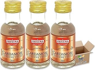 Flavouring Essence For 28ml | Pack Of 3 - Pack Of 6 - Pack Of 12 | For Cakes, Cookies, Boiled Sweets, Creams Grocery King (Cardamom Essence 28ml - Pack Of 3)