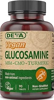 DEVA Vegan Glucosamine MSM & CMO, CMO, Turmeric, Boswellia Extract with Non Animal Ingredients, 90 Tablets