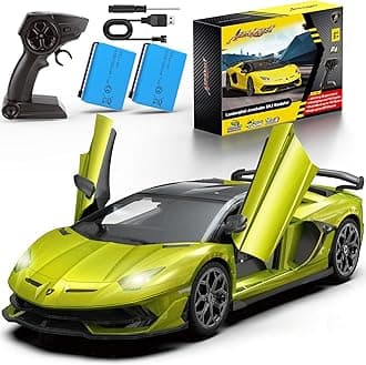 AEROQUEST Lamborghini Remote Control Car, Officially Licensed 1:14 Lambo RC Car for Boys Girls Birthday Gift, Green Toys for 3 4 5 Years Old