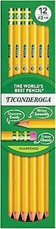Wood-Cased Pencils, Pre-Sharpened, 2 HB Soft, Yellow, 12 Count