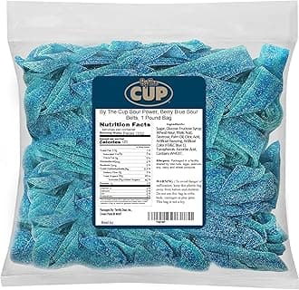 By The Cup Berry Blue Sour Belts, 1 lb Bulk Bag