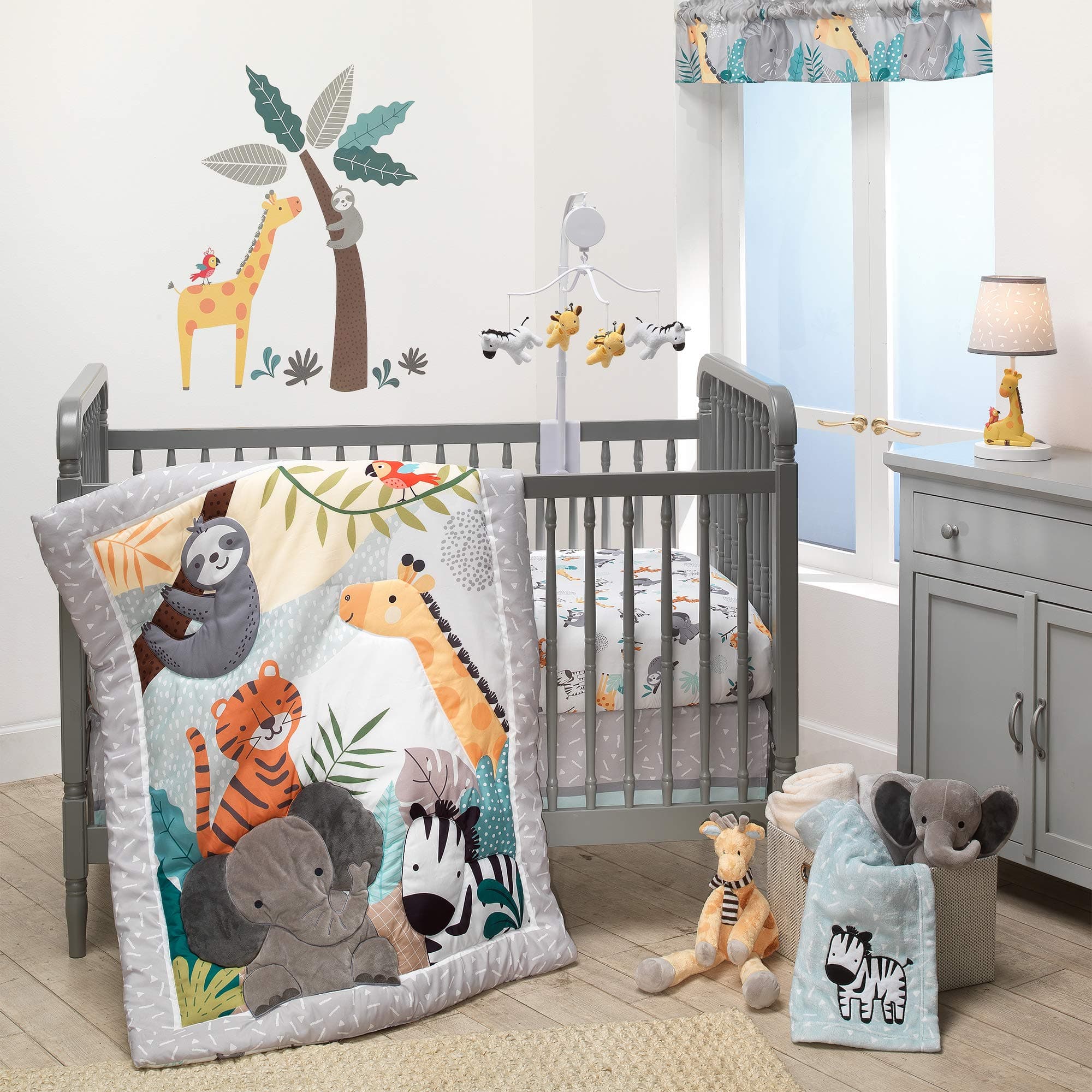 Bedtime Originals Mighty Jungle 3Piece Crib Bedding Set, Multicolor (283003V)