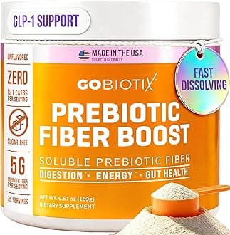 Fiber Supplement Powder with Prebiotics for Digestive Health and GLP-1 Support, Soluble Fiber for Gut Health & Debloat, Keto, Vegan, Gluten & Sugar Free, 35 Servings (1 Pack)