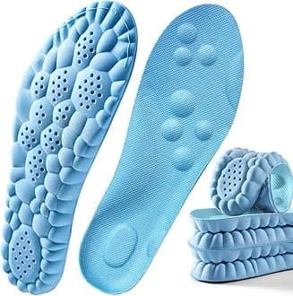 4D Cloud Steppers Insoles for Men and Women, Arch Support Insoles, Memory Foam Insoles, Shock Absorption and Cushioning Sports Shoe Insoles (Blue, XL (Men 9-11/Women 10-11.5)