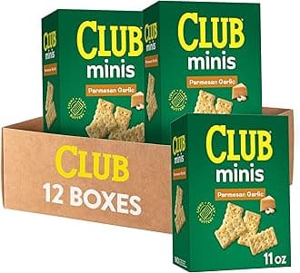 Club Crackers Minis, Lunch Snacks, Parmesan Garlic (12 Boxes)