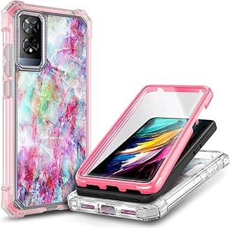 Compatible with TCL 50 XE 5G & TCL 50 XE NXTPAPER 5G Phone Case Marble Fantasy | Full-Body Protective Shockproof Rugged Bumper Cover with Screen Protector, Raised Corners Drop Protection