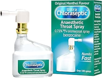 Ultra Chloraseptic Anaesthetic Sore Throat Spray, 15ml, Original Menthol Flavour, fast acting relief for sore throat pain