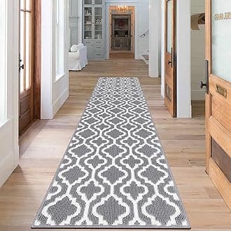 SHACOS Long Hallway Runner Rug Non Slip 60 x 240 cm Grey Washable Hall Runner Narrow Rug Floor Carpet Runners for Hallway Kitchen Entryway