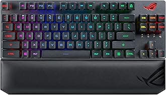 ROG Strix Scope RX TKL Wireless Deluxe, 80% Gaming Keyboard, Tri-Mode connectivity (2.4GHz RF, Bluetooth, Wired), ROG RX Blue Optical Mechanical Switches, PBT Keycaps, RGB, Wrist Rest, Black