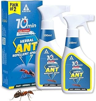 Amish Herbal Ant Spray 250ml Pack-2 |10 Minutes Formula |Removes Entire Ant colony|Powerful 100% Organic No Chemical Ant Repellent Spray for Home Kitchen Office Garden Long Lasting Protection