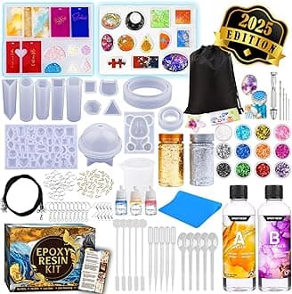 Zoncolor Resin Kits for Beginners, Resin Jewelry Making Kit with Molds Making Supplies - Silicone Casting Tools Set Clear Epoxy Resin for DIY Brithdays Christmas Gifts for Adults & Teen Kids
