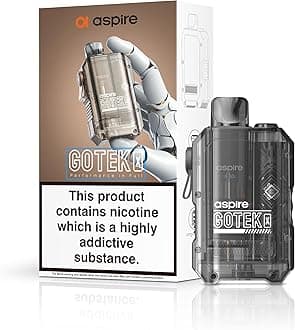 GOTEK X Vape Kit [Black] - Pocket Size, Compact, Stylish, Refillable, Rechargeable, Nic Salt Compatible, User Friendly, All Day Power, E Cigarette, Starter Kit, No Nicotine