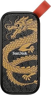 1TB Portable SSD, Dragon Edition - Up to 800MB/s, USB-C, USB 3.2 Gen 2, Updated Firmware - External Solid State Drive - SDSSDE30-2T00-G26