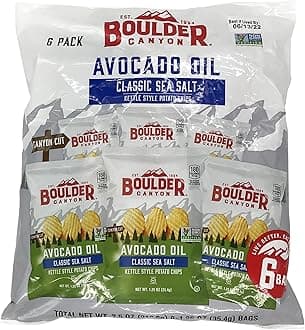 Boulder Canyon Avocado Oil Sea Salt Potato Chips 6 Count, 1.25 OZ